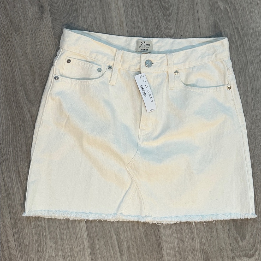 New!!  J.Crew White Denim Mini Skirt